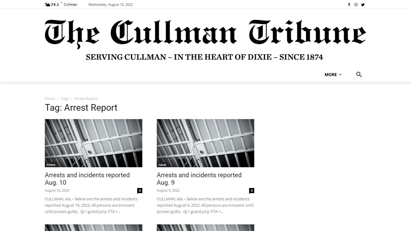 Arrest Report Archives - The Cullman Tribune
